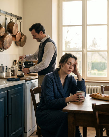 Le lendemain matin : elle est épuisée, lui n'a rien remarqué